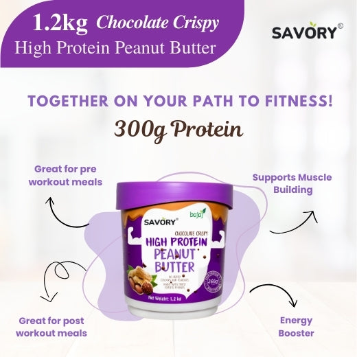 Savory Combo of Chocolate Crispy Peanut Butter (1.2kg x 2) | High in Protein | Packed with Whey Protein | Pack of 2