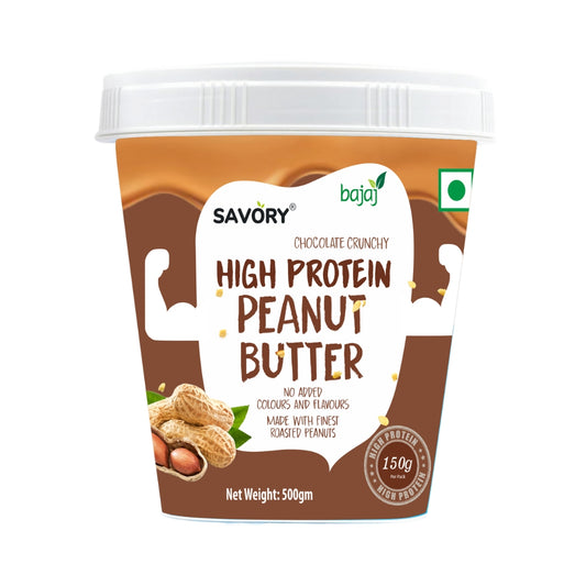 Savory Chocolate Crunchy Peanut Butter (500g) | Made with Finest Roasted Peanut | High in Protein | Ready to Eat