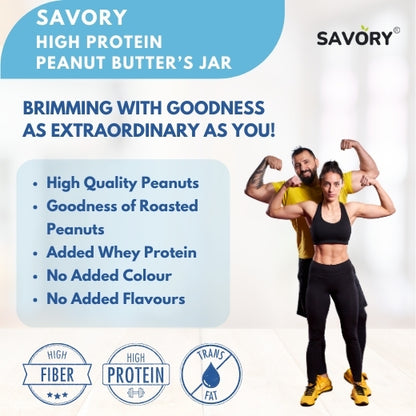 Savory Crunchy Peanut Butter (500g) |  Made with Finest Roasted Peanut | High in Protein | Ready to Eat