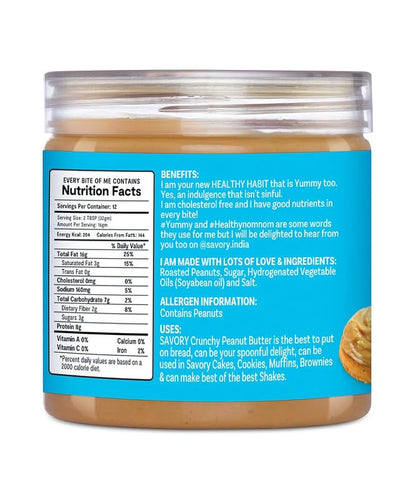 Savory Crunchy Peanut Butter (400g) |  Made with Finest Roasted Peanut | Ready to Eat