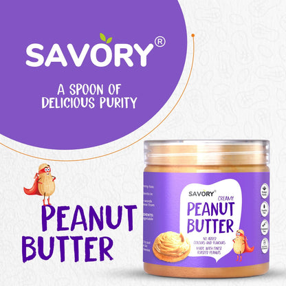 Savory Creamy Peanut Butter (400g) |  Made with Finest Roasted Peanut | Ready to Eat