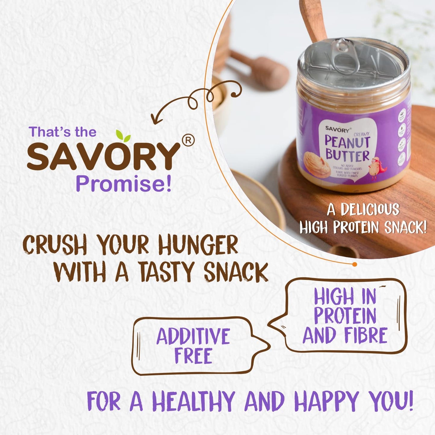 Savory Creamy Peanut Butter (400g) |  Made with Finest Roasted Peanut | Ready to Eat