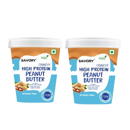 Savory Combo  of Crunchy Peanut Butter (500g x 2) | High in Protein | Packed with Whey Protein | Pack of 2