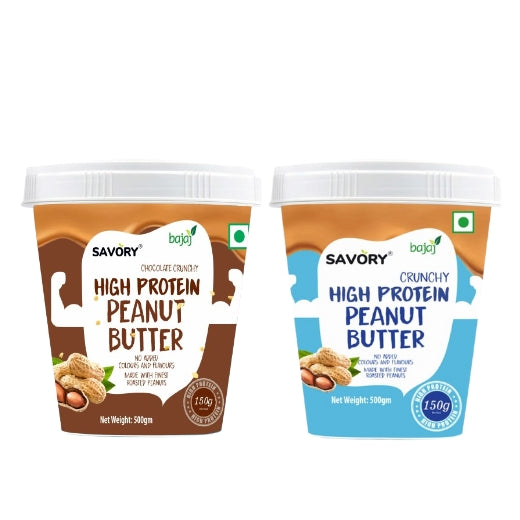 Savory Combo of Chocolate Crunchy + Crunchy Peanut Butter (500g x 2) |  High in  Protein |  Packed with Whey Protein | Pack of 2