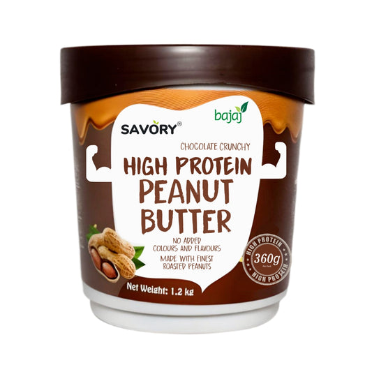 Savory Chocolate Crunchy Peanut Butter (1.2kg) | Made with Finest Roasted Peanut | High in Protein | Ready to Eat