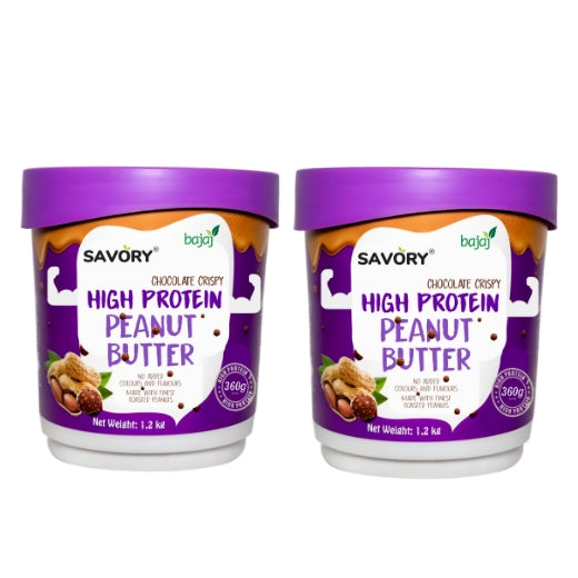 Savory Combo of Chocolate Crispy Peanut Butter (1.2kg x 2) | High in Protein | Packed with Whey Protein | Pack of 2