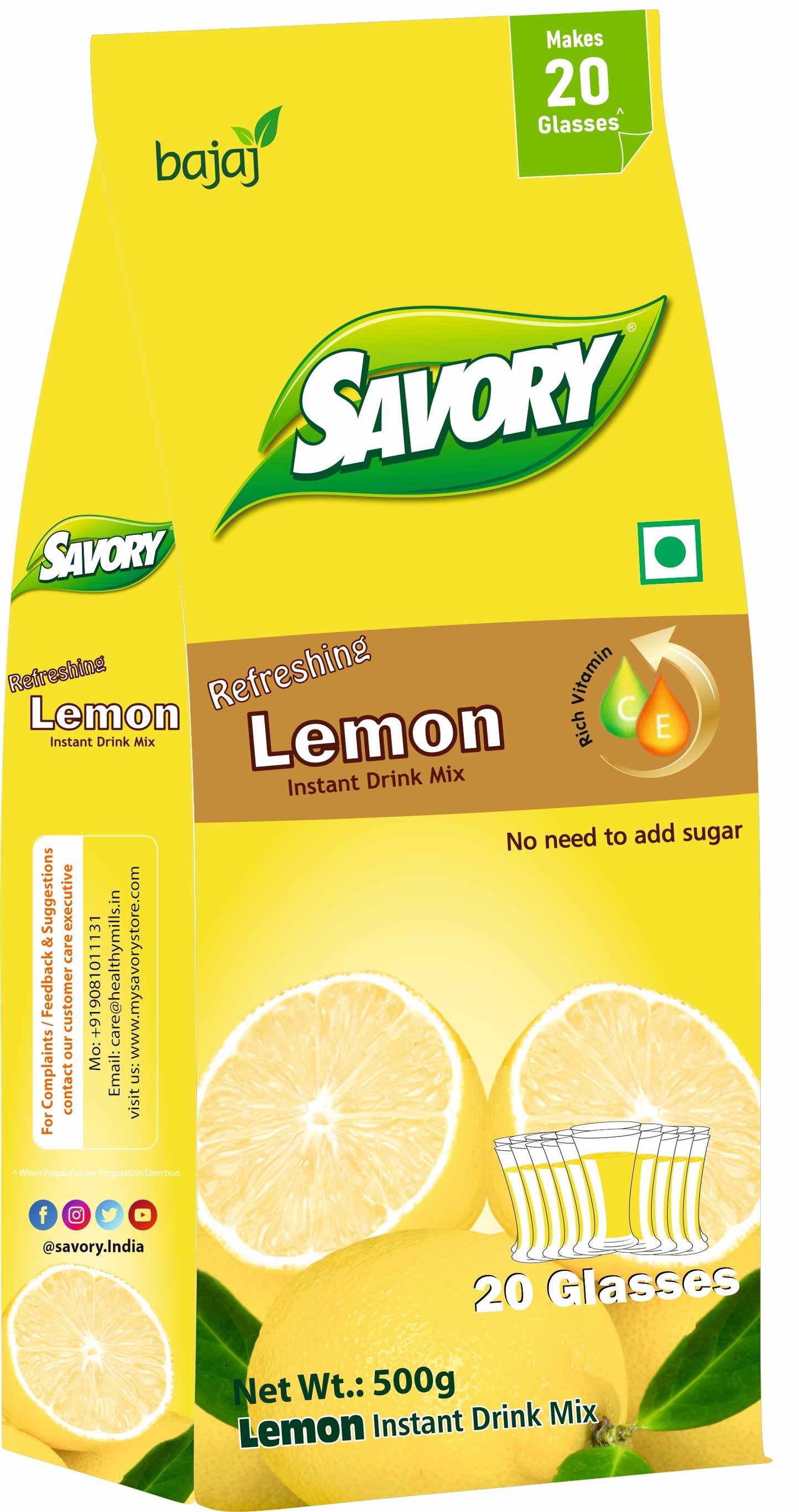 Savory Refreshing Lemon Instant Drink Mix