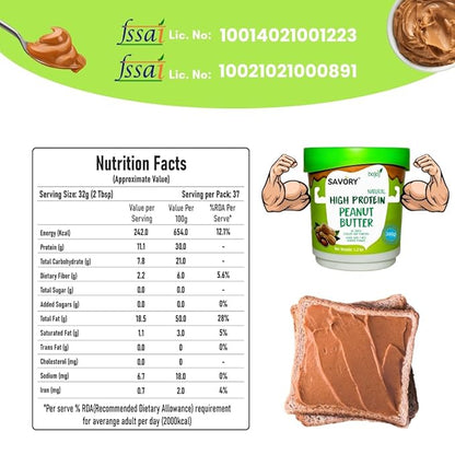 Savory Natural Unsweetened Peanut Butter (1.2kg) | No Sugar & Salt | Made with Finest Roasted Peanuts | High in Protein | Ready to Eat